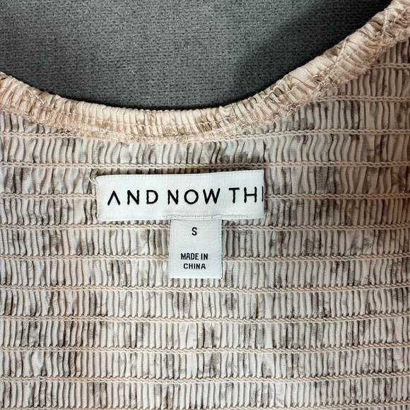 And Now This Smocked Cream Floral Mini Dress with Puff Sleeves– Size Small - Picture 4 of 7